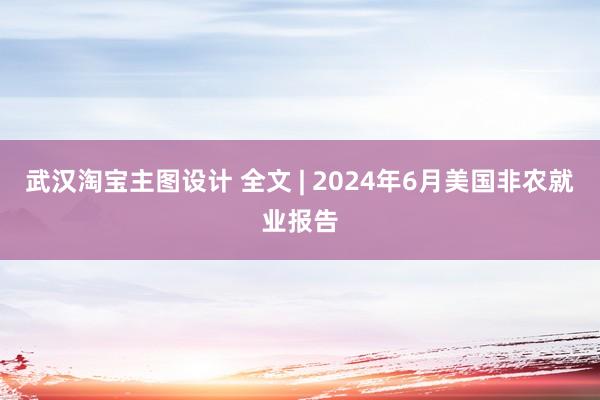 武汉淘宝主图设计 全文 | 2024年6月美国非农就业报告