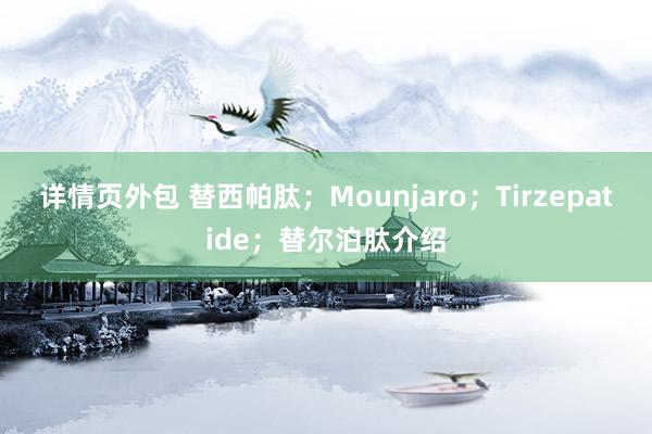 详情页外包 替西帕肽；Mounjaro；Tirzepatide；替尔泊肽介绍